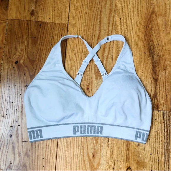 white puma sports bra